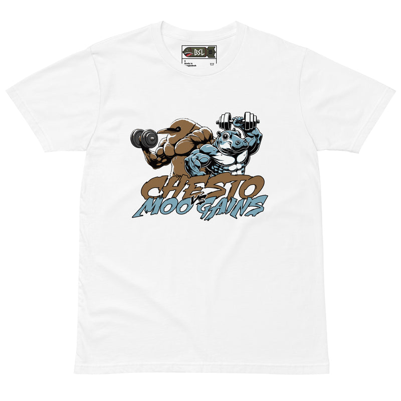 CHESTO VS MOO GAINS T-SHIRT